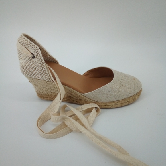 J.Crew Round Toe Espadrills Wedges Natural 8.5 - Picture 8 of 15